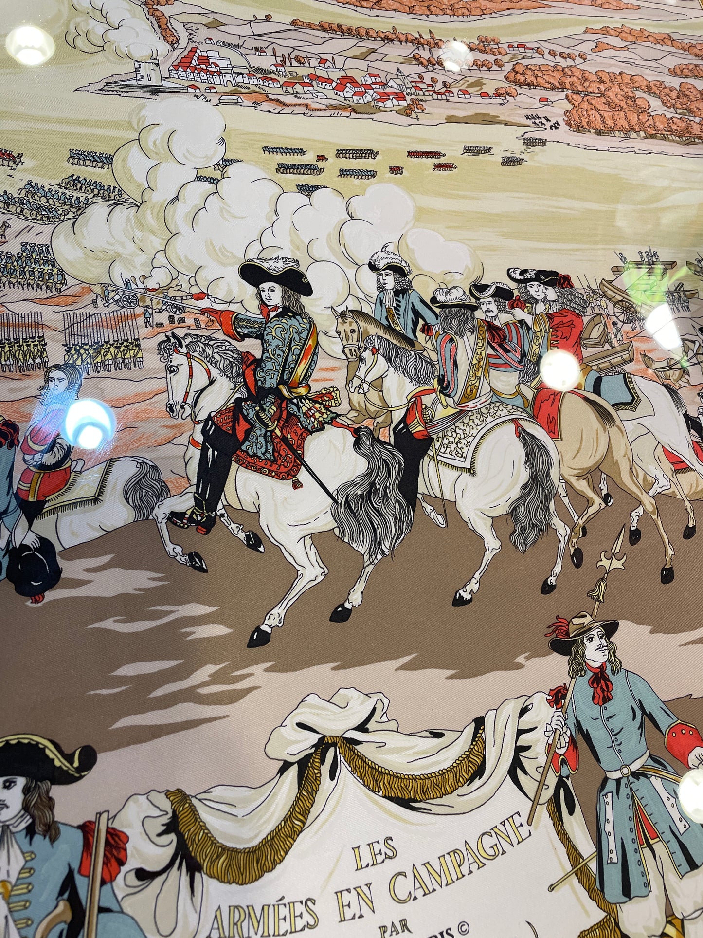 Hermes Framed Scarf "Armees in Campagne" (0GF00U)