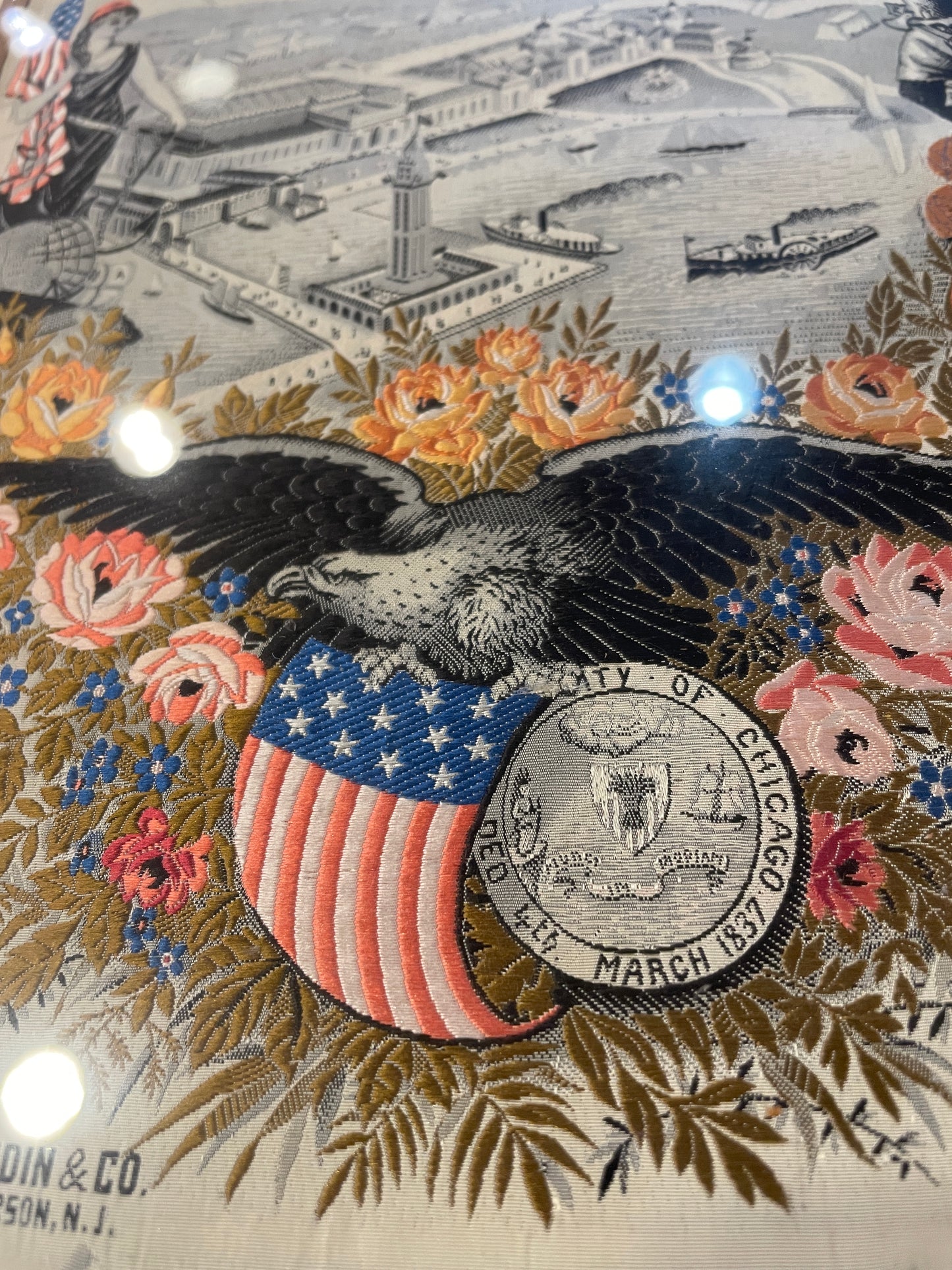 1893 World's Fair Embroidered Silk AS IS (0GF012)