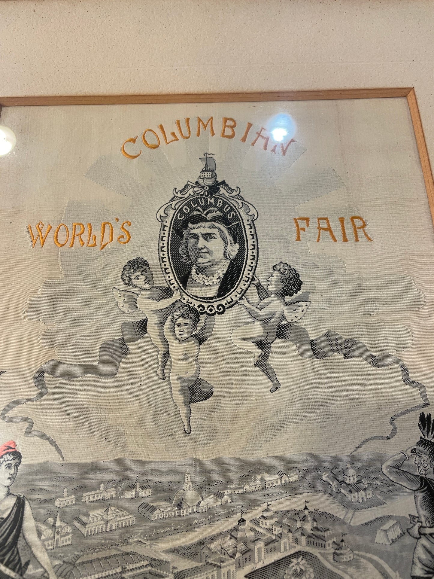 1893 World's Fair Embroidered Silk AS IS (0GF012)