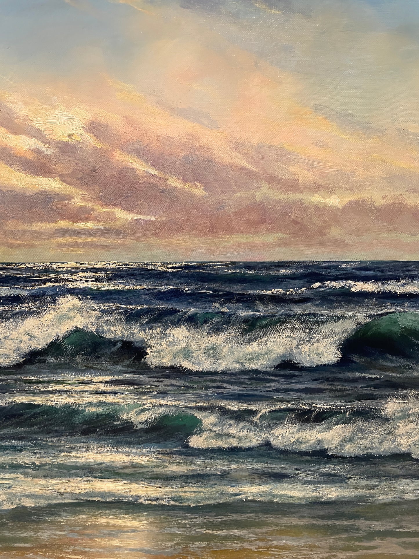 Ocean Scene Oil on Canvas, Signed (0GF010)