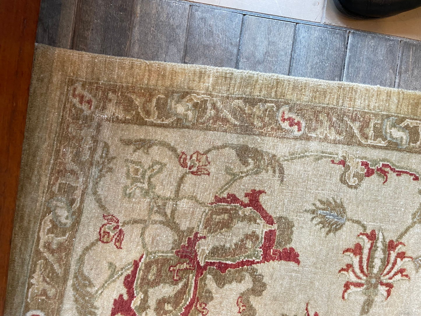 Hand Knotted Cream and Apricot Rug (13.9x10) (22862)