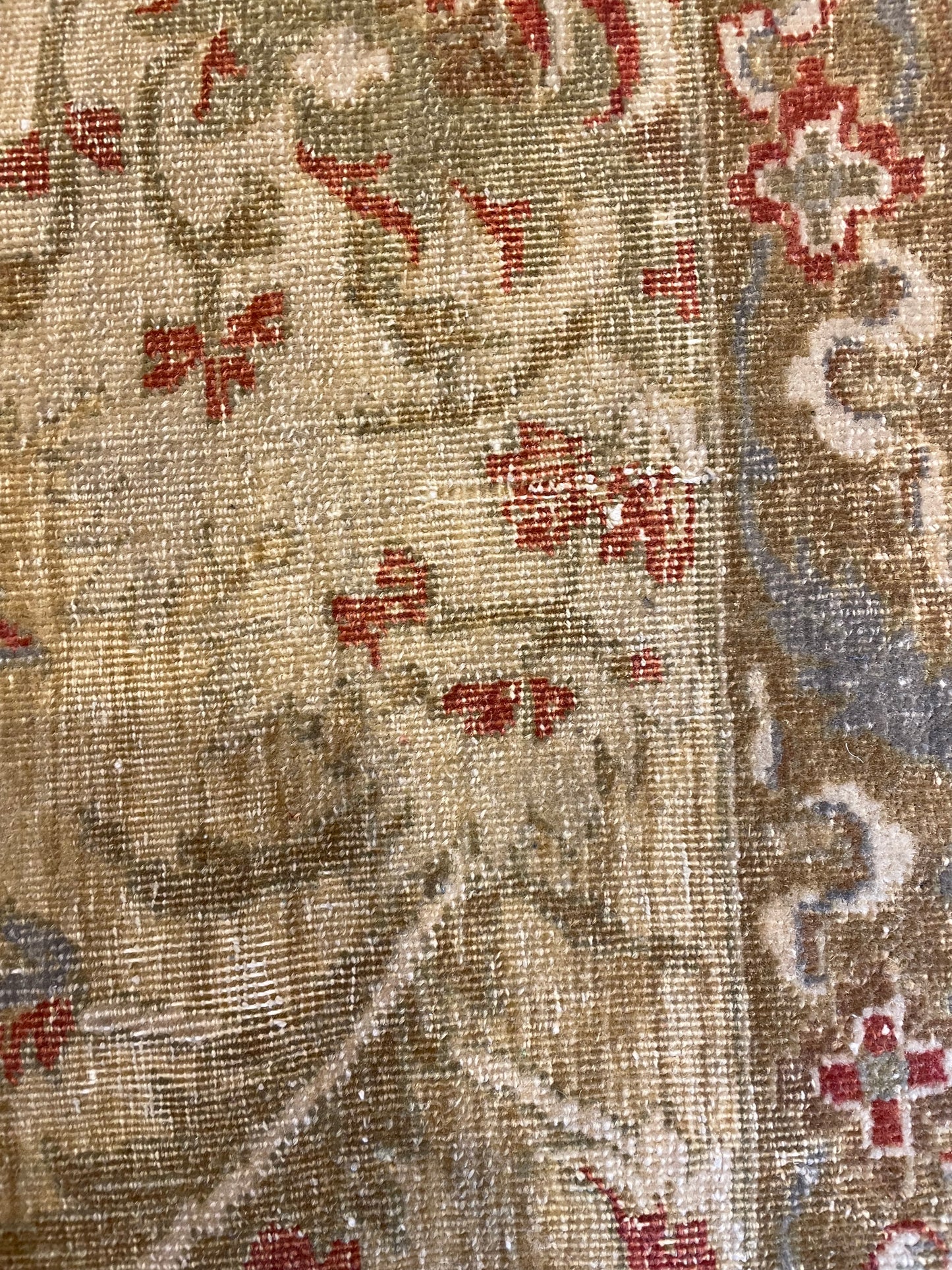 Hand Knotted Cream and Apricot Rug (13.9x10) (22862)