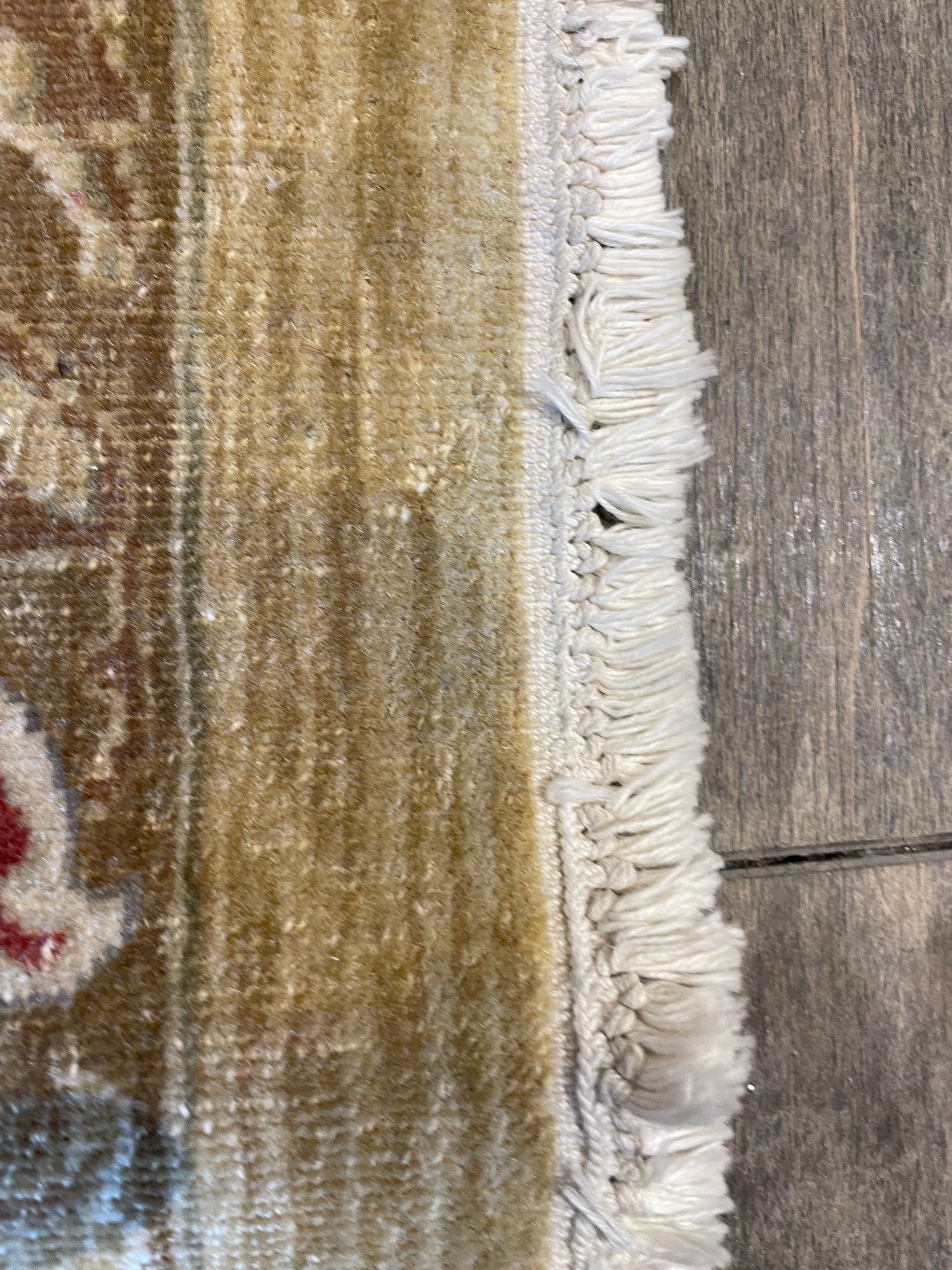 Hand Knotted Cream and Apricot Rug (13.9x10) (22862)