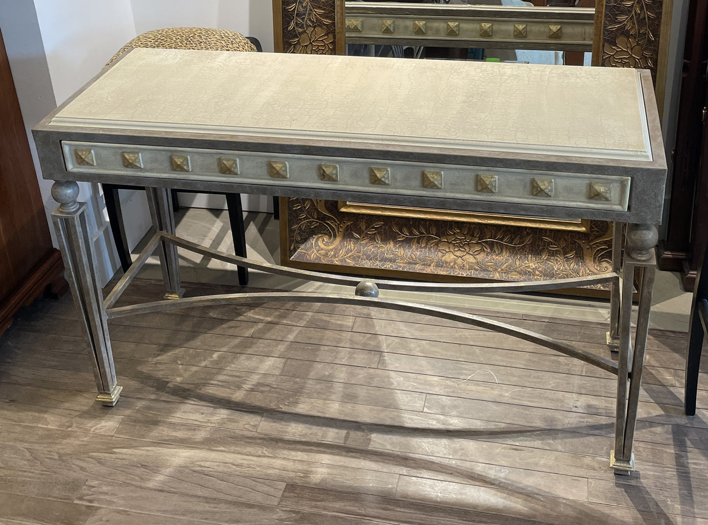 Faux Finished Console with Metal base (0GR002)