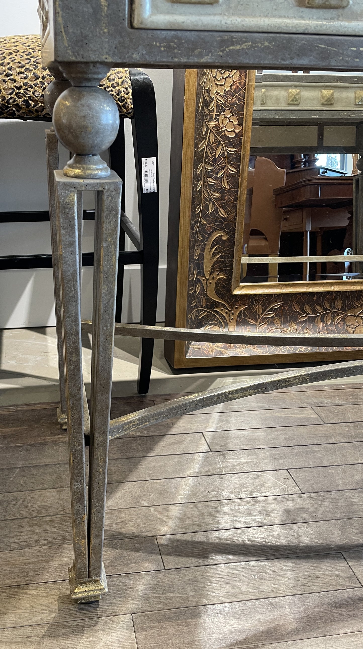 Faux Finished Console with Metal base (0GR002)