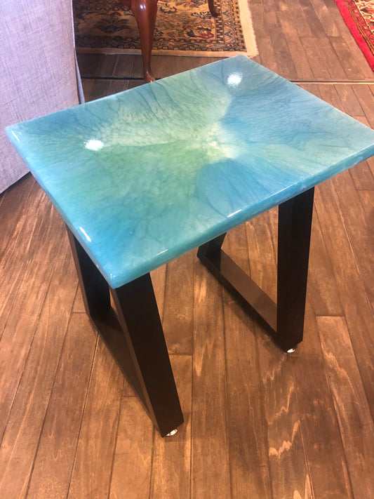 Blue Resin Stool/Table (23986)