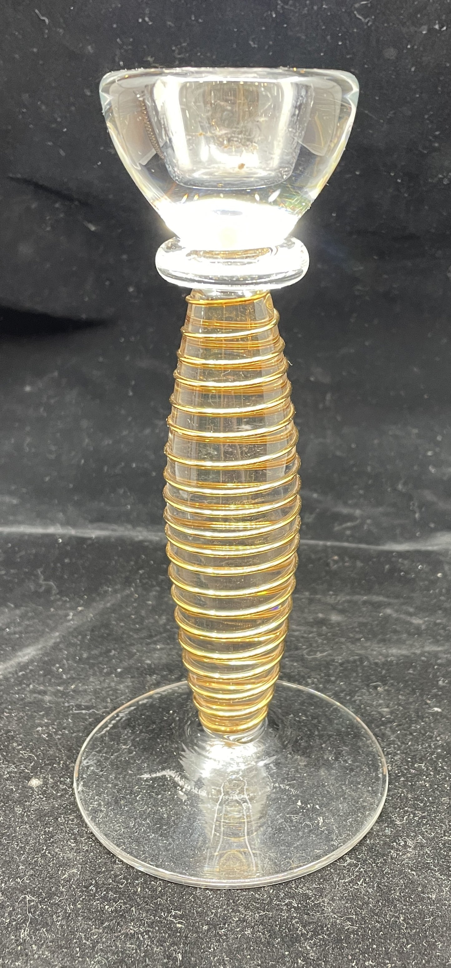 Kosta Boda Epoque Spiral Candlesticks, a pair (0GS00E)