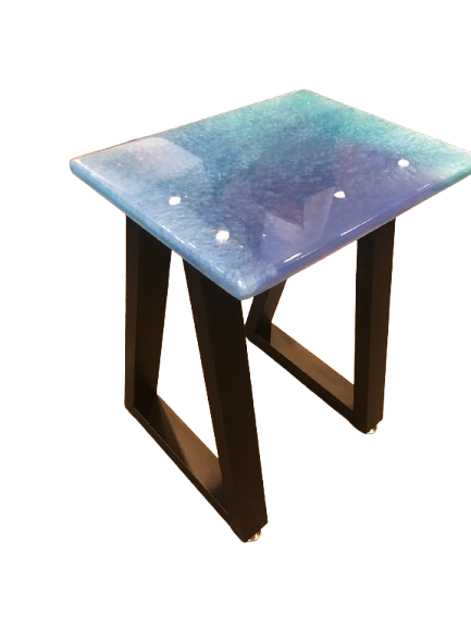 Blue Resin Stool/Table (23987)