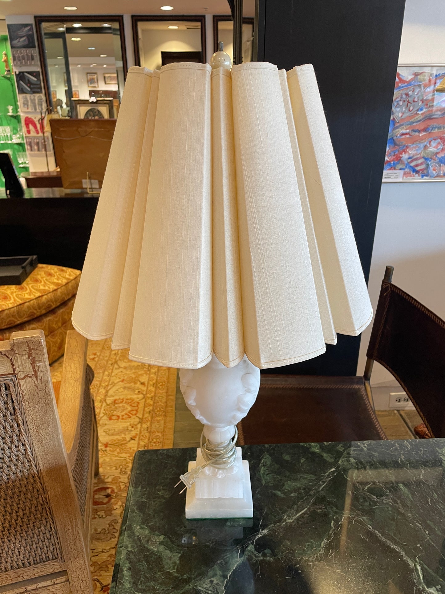 Pr. Vintage Alabaster Urn Lamps, as is (0GV002)