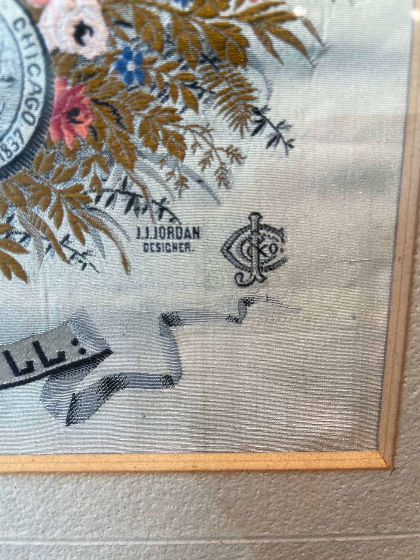 1893 World's Fair Embroidered Silk AS IS (0GF012)