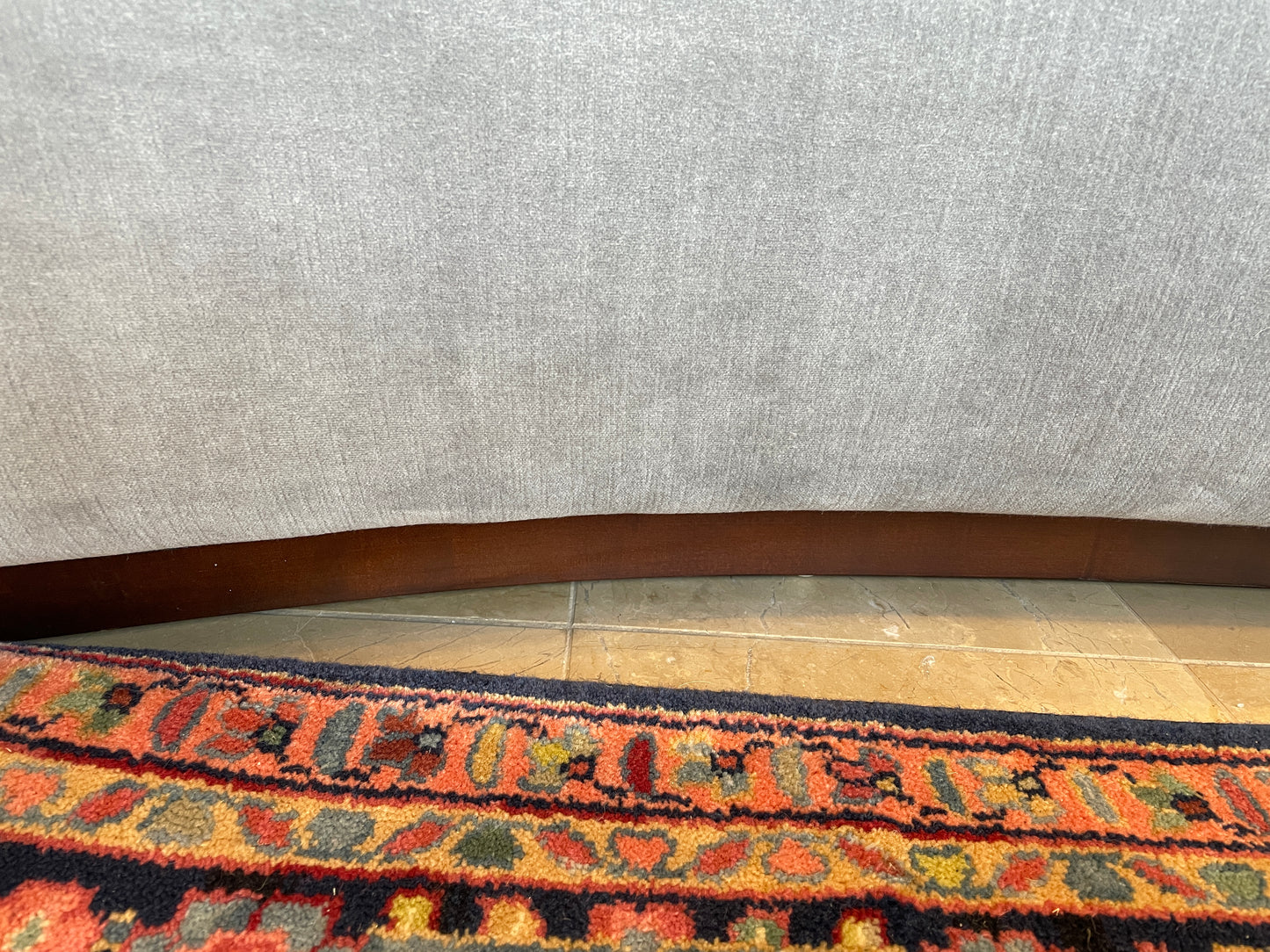 Custom Gray Velvet sofa attr to Restoration Hardware 1950s Shelter (0G000T)