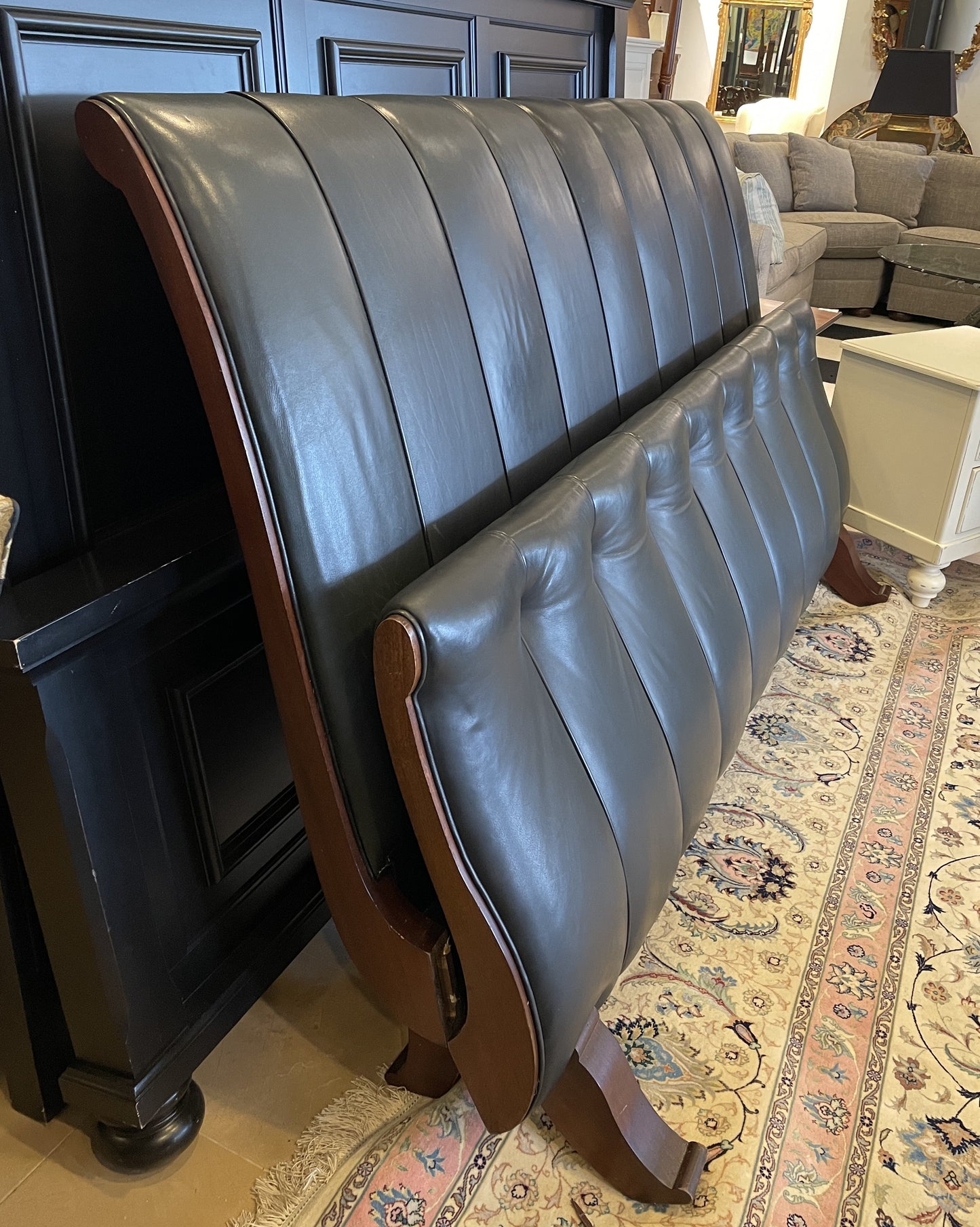 Hickory Chair Body-Calla King Bed Leather AS IS