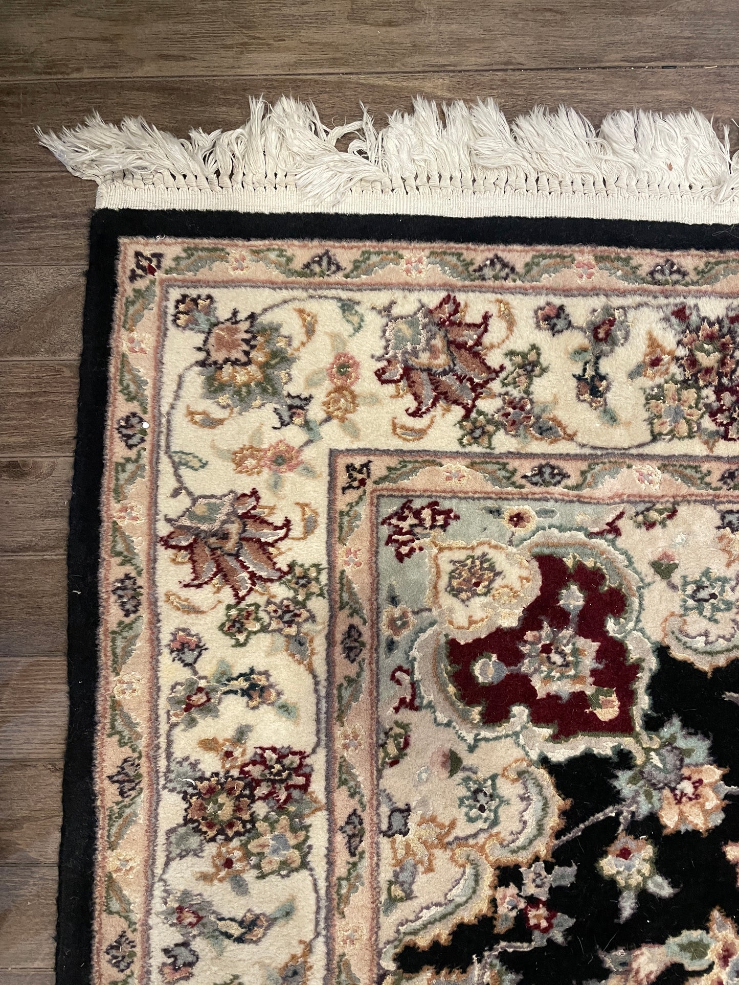 Hand Knotted Wool Rug in Black/Pink/Mauve AS IS (3'11x5'10) (0HC001)