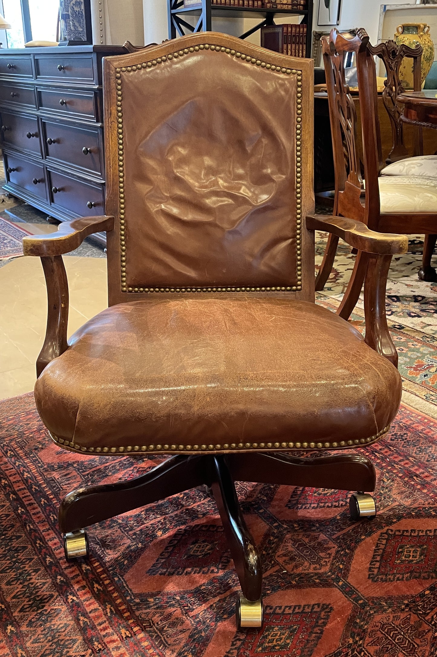 Leather Executive Desk Chair, AS IS (0G000Z)