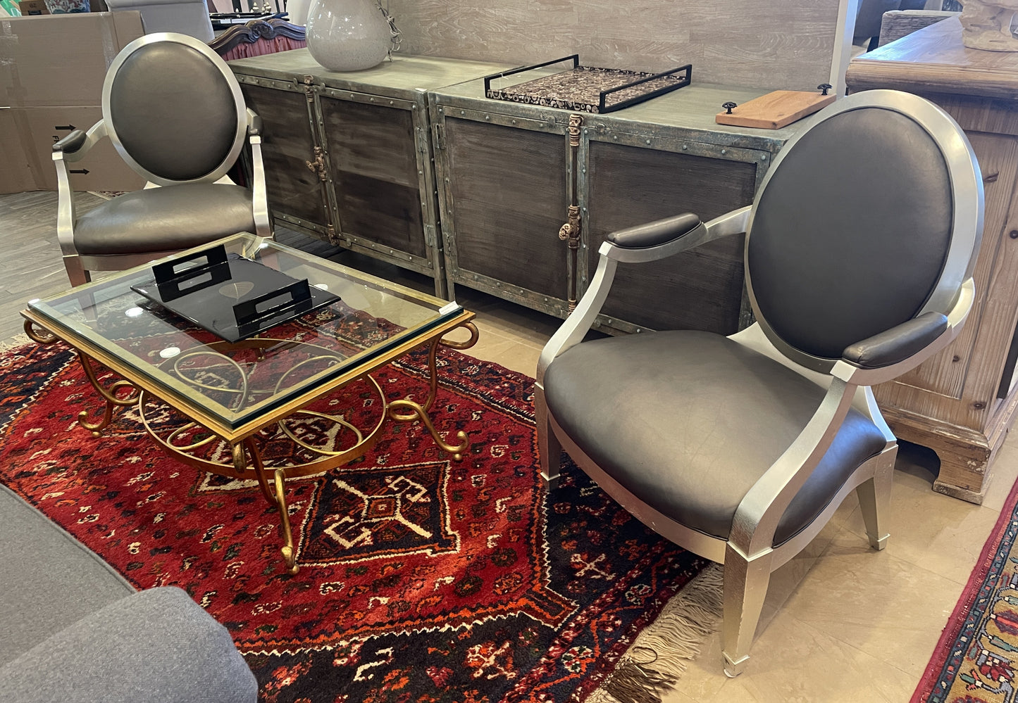 John Hutton for Donghia Oval Back Arm Chair (Two available 0KP009 and 0KP00A)