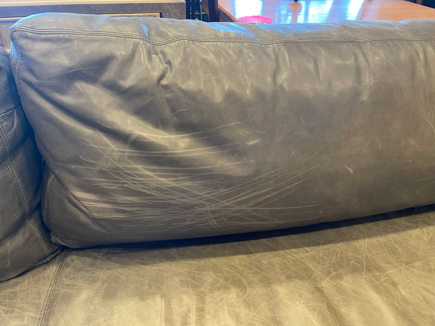 Restoration Hardware Maxwell Sectional, AS IS in Gray Italian Brompton Leather (0GW006)