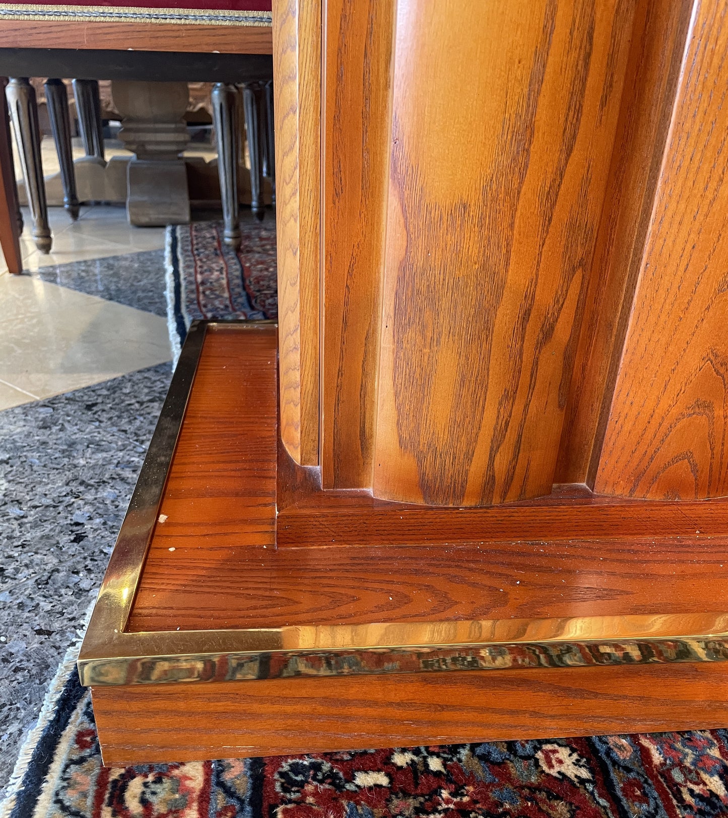 Custom Oak Parsons Pedestal Dining table, commissioned by Scott Himmel (0KP001)