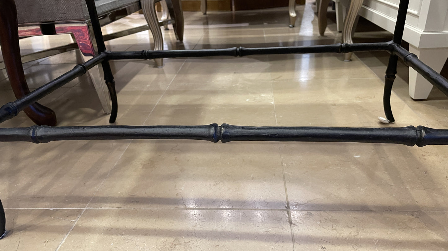 Mid Century Regency Bamboo Iron Bench (0KP006)