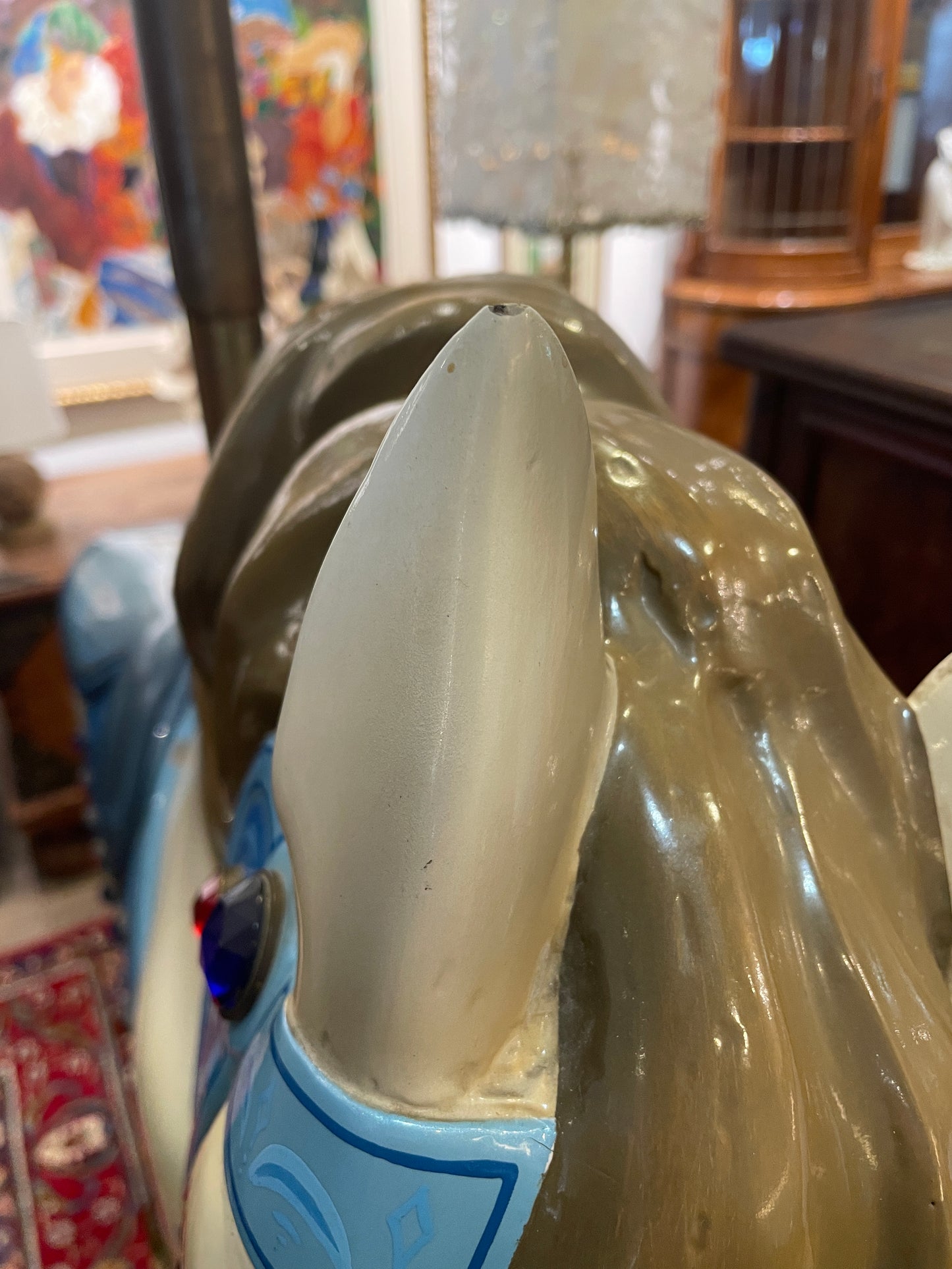 Allan Herschell Attributed Repainted Carousel Horse, Jumper with Jewels (060005)