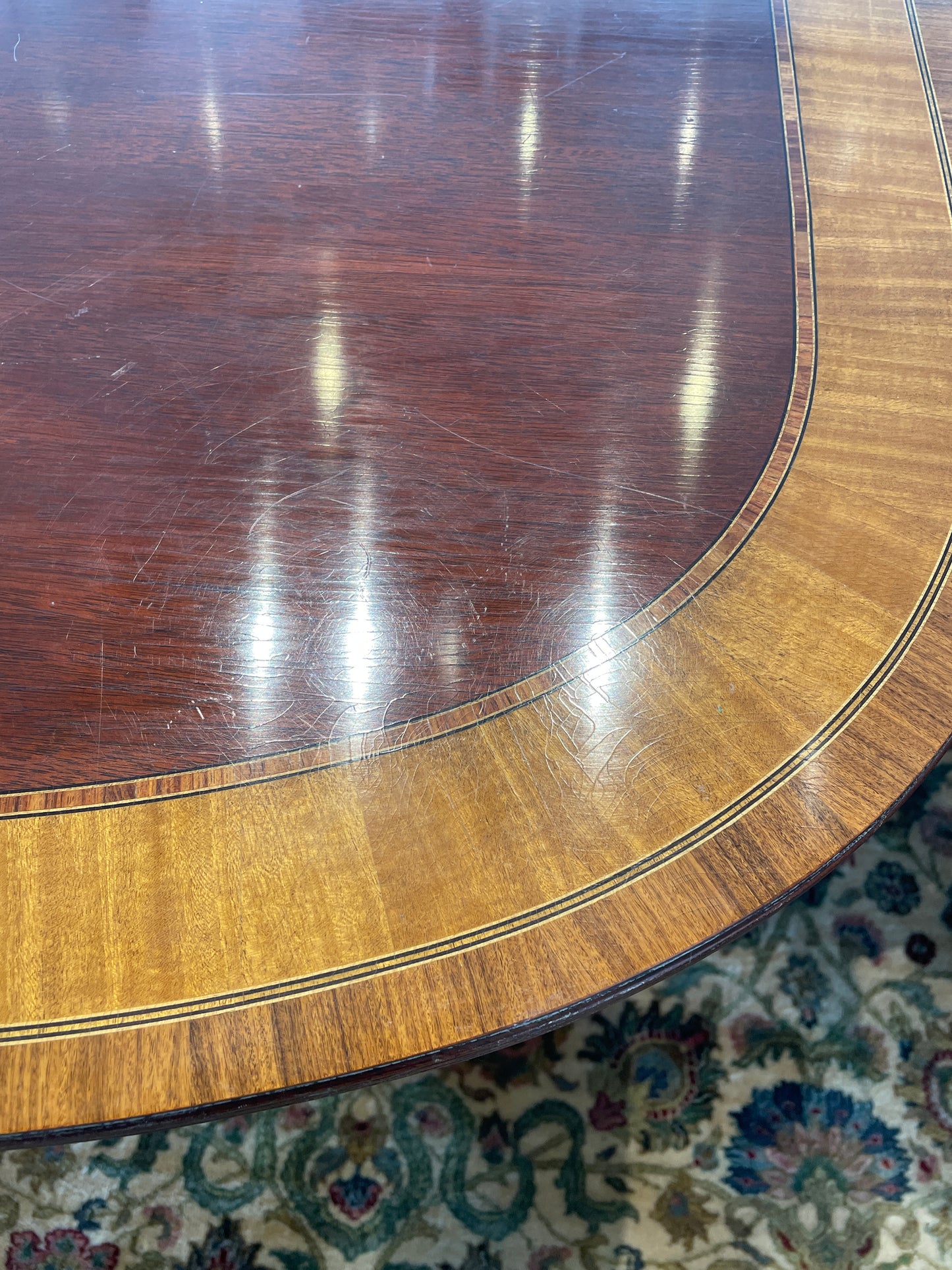 Georgian style Banded Dining Table, AS IS (037001)