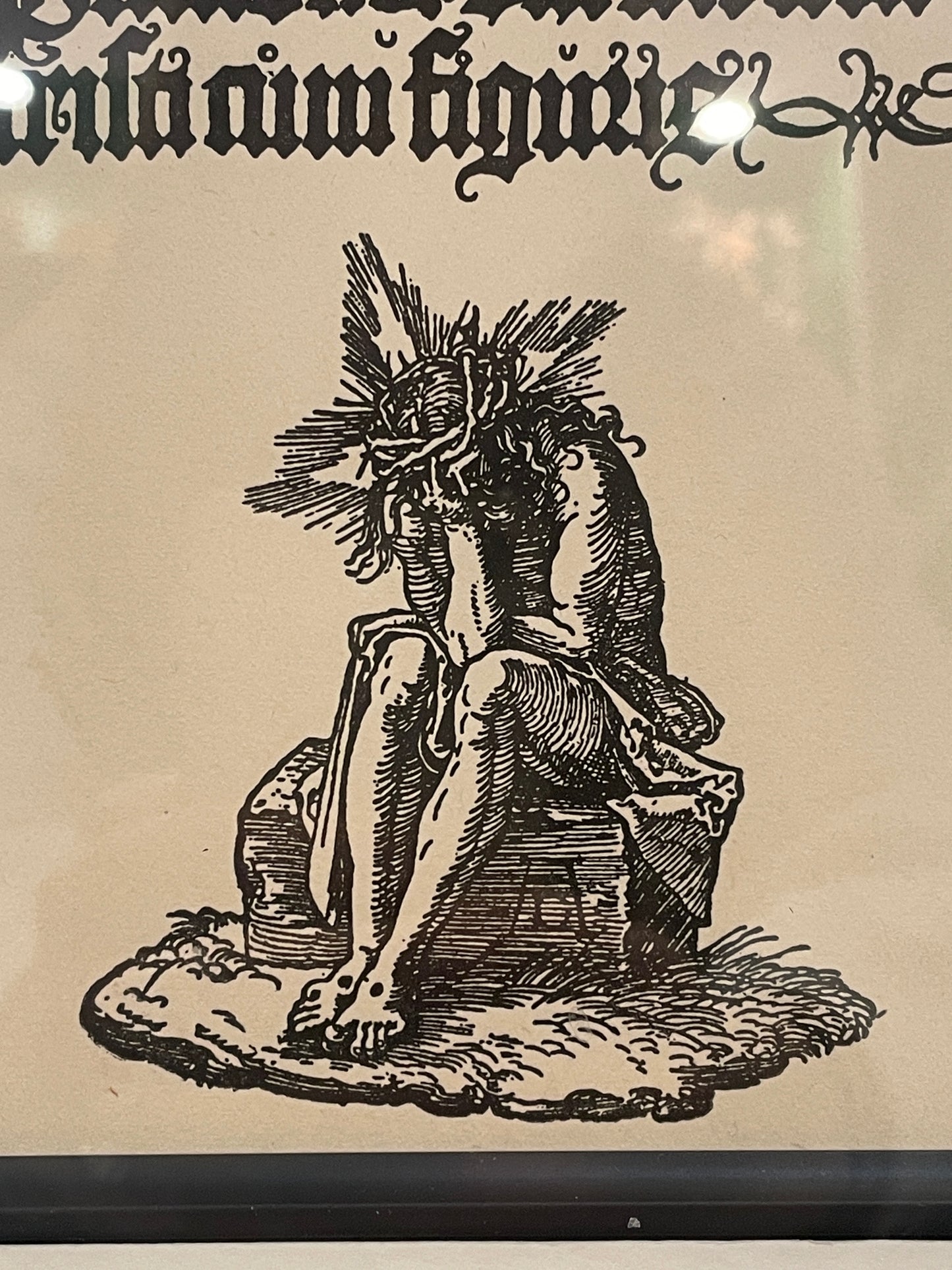 Albrecht Durer Woodcut "Man of Sorrows" 19th Century (0CY003)