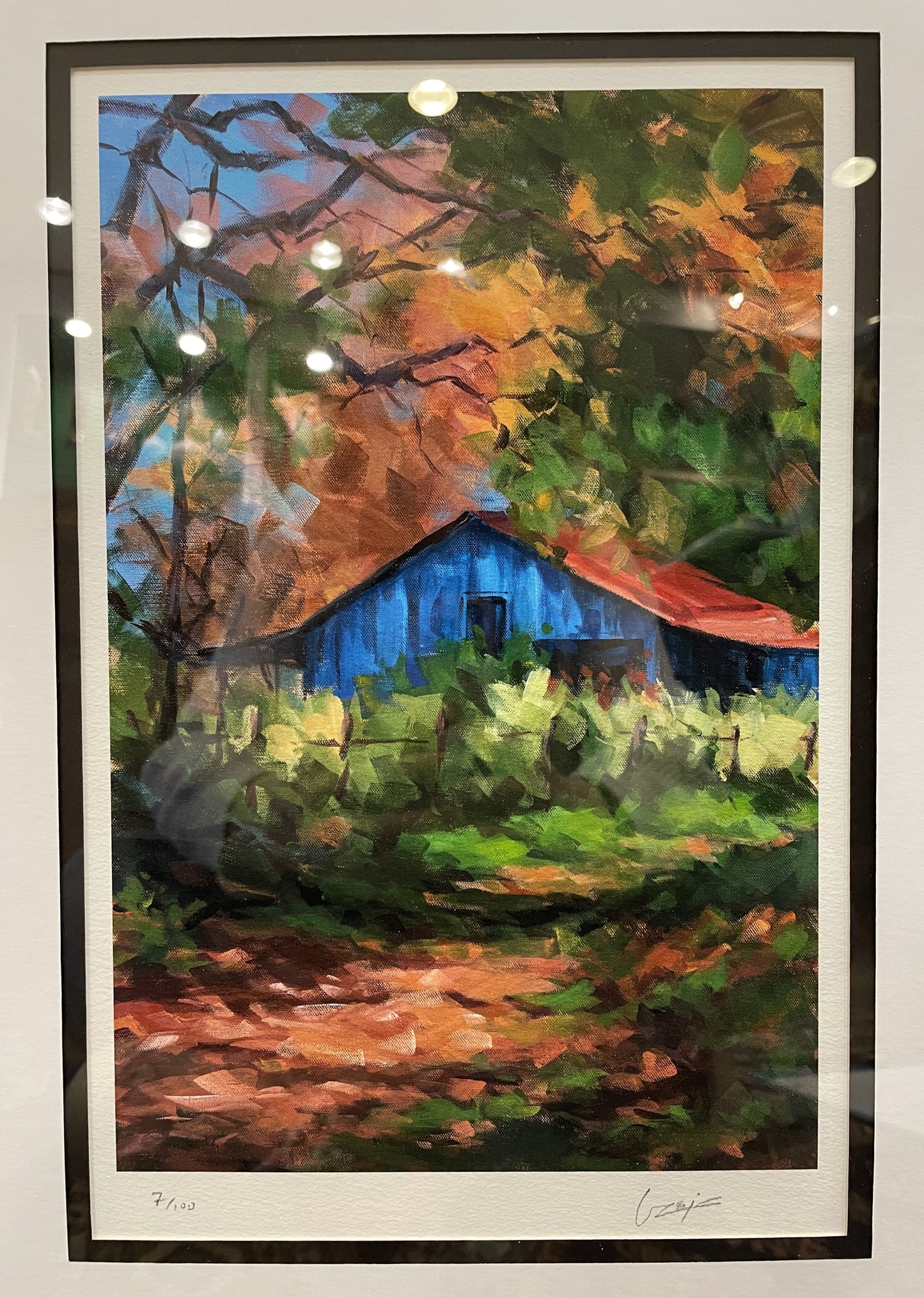 Elizabeth Bazin "La Cabane Bleue" Lithograph (0CY002)