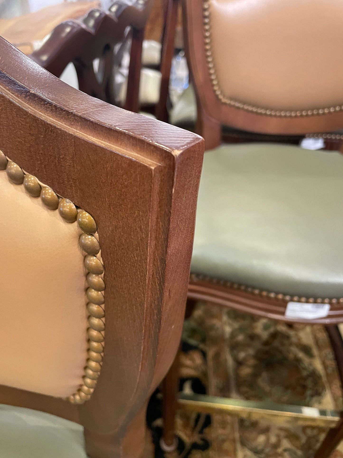 Shelby Williams Custom Leather Barstool (Six Available) (036001)