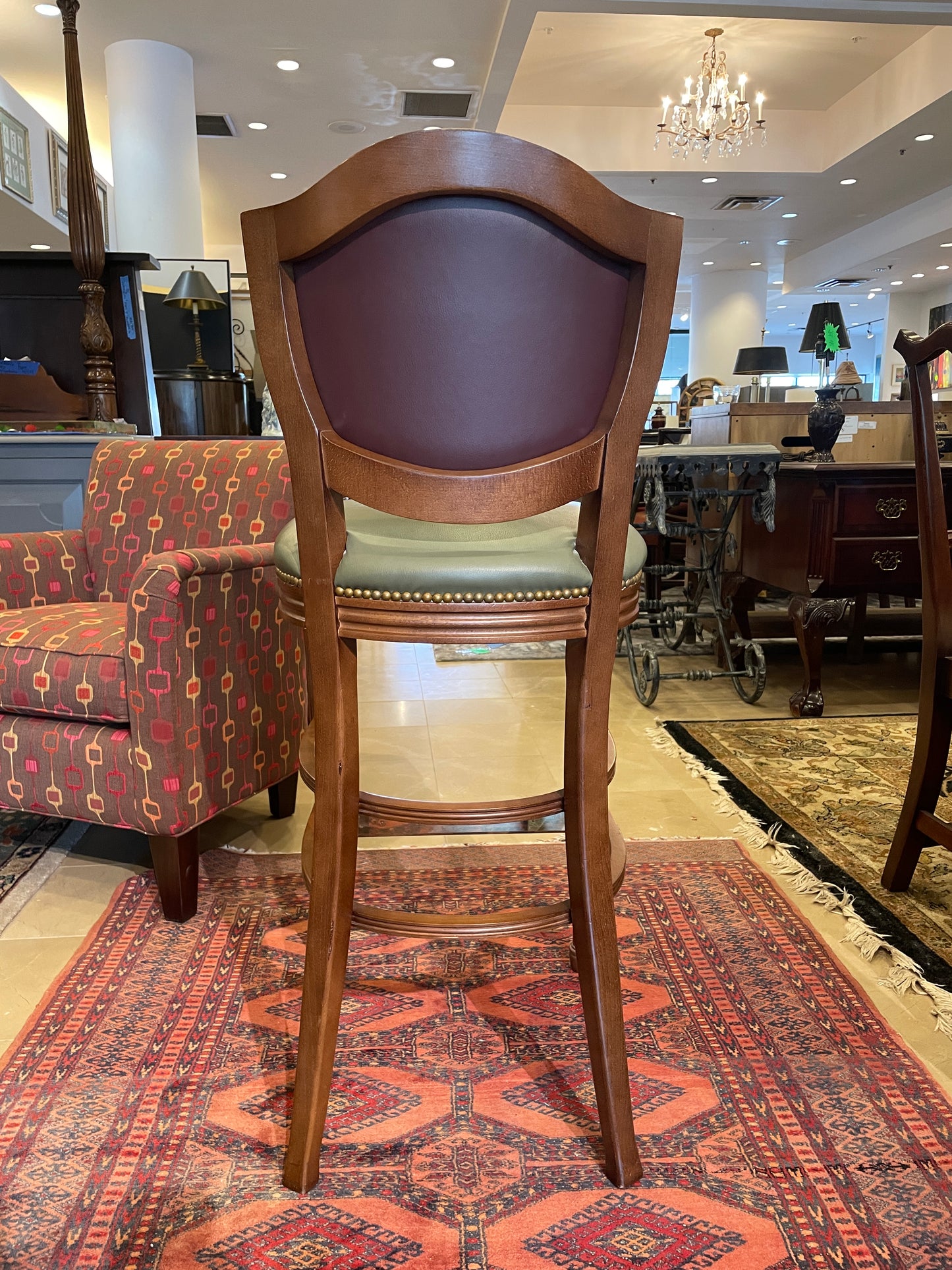 Shelby Williams Custom Leather Barstool (Six Available) (036001)