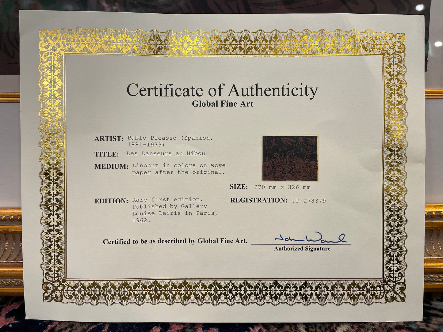 Pablo Picasso "Les Danseurs au Hibou" Linocut (0CY00P)