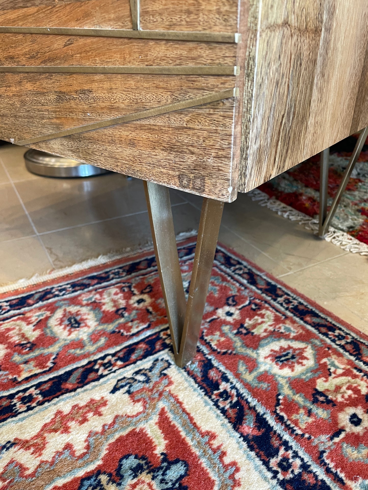 West Elm mangowood two drawer chest (0H300E)