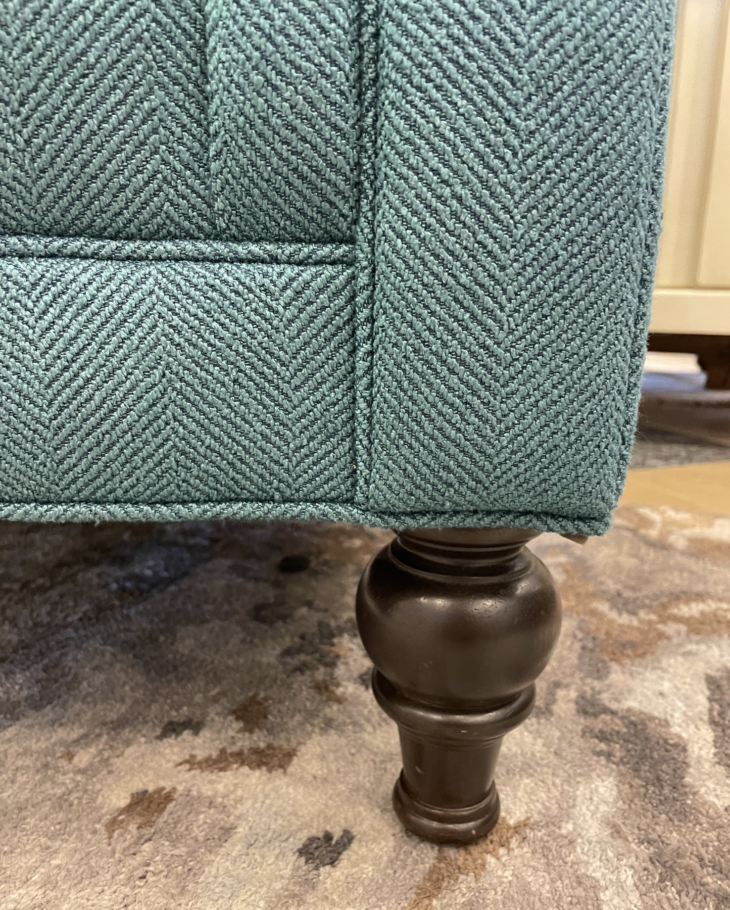 Antique French Birdseye and Bamboo 3/4 Bed