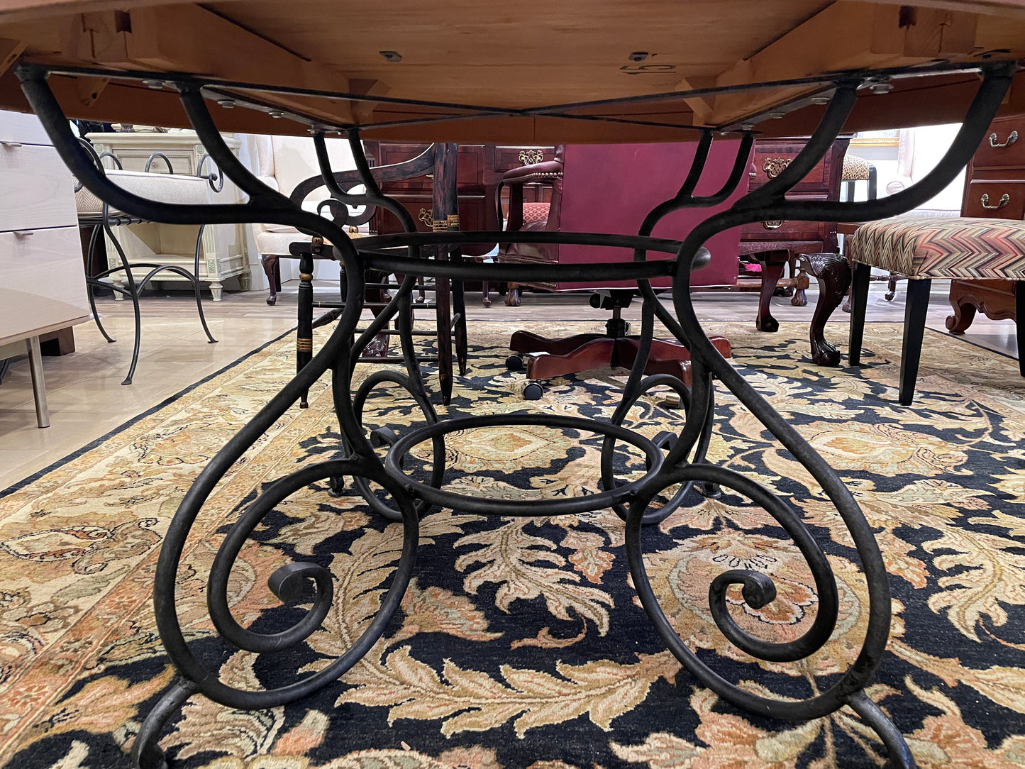 Antique French Birdseye and Bamboo 3/4 Bed