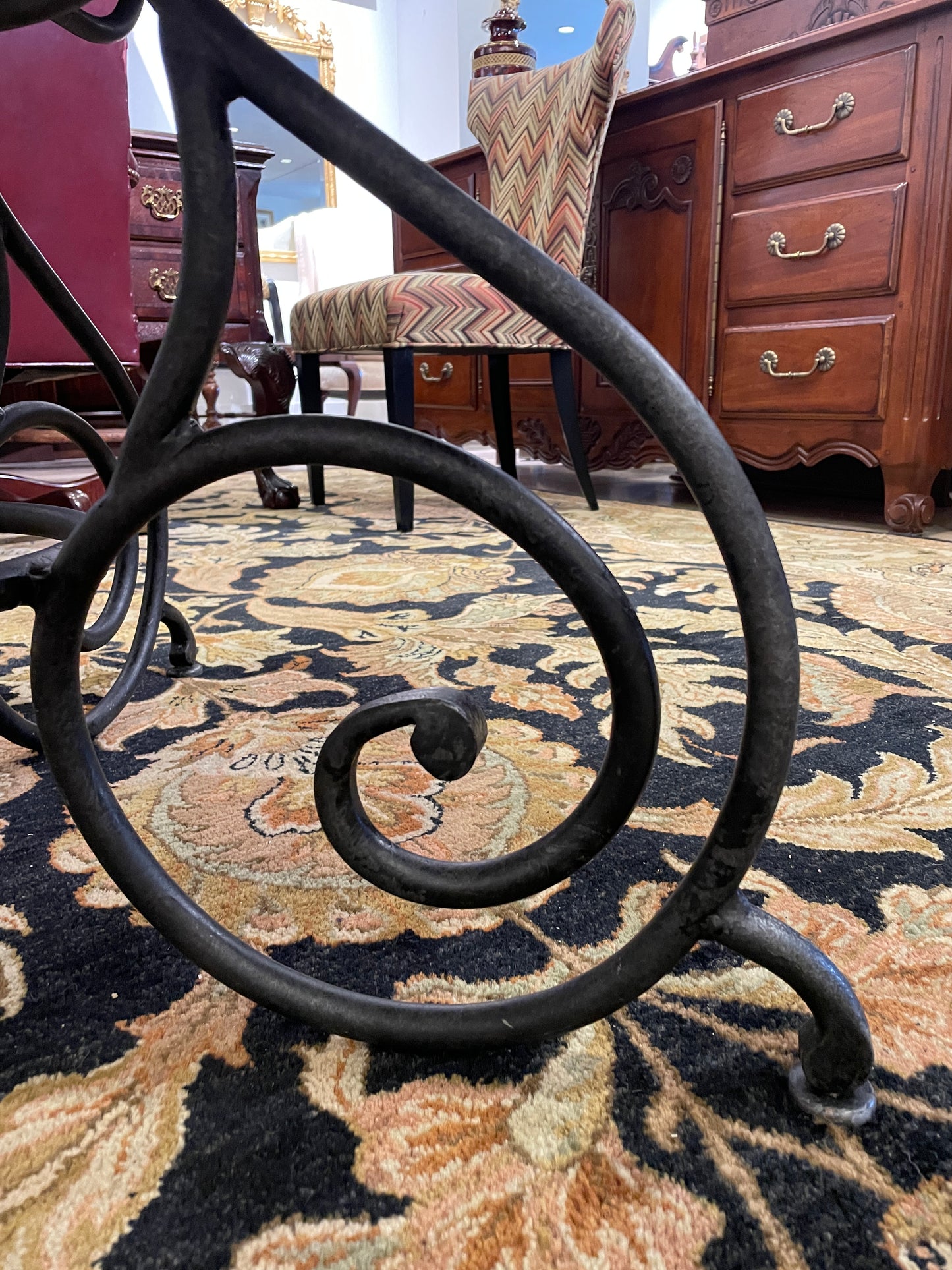 Antique French Birdseye and Bamboo 3/4 Bed