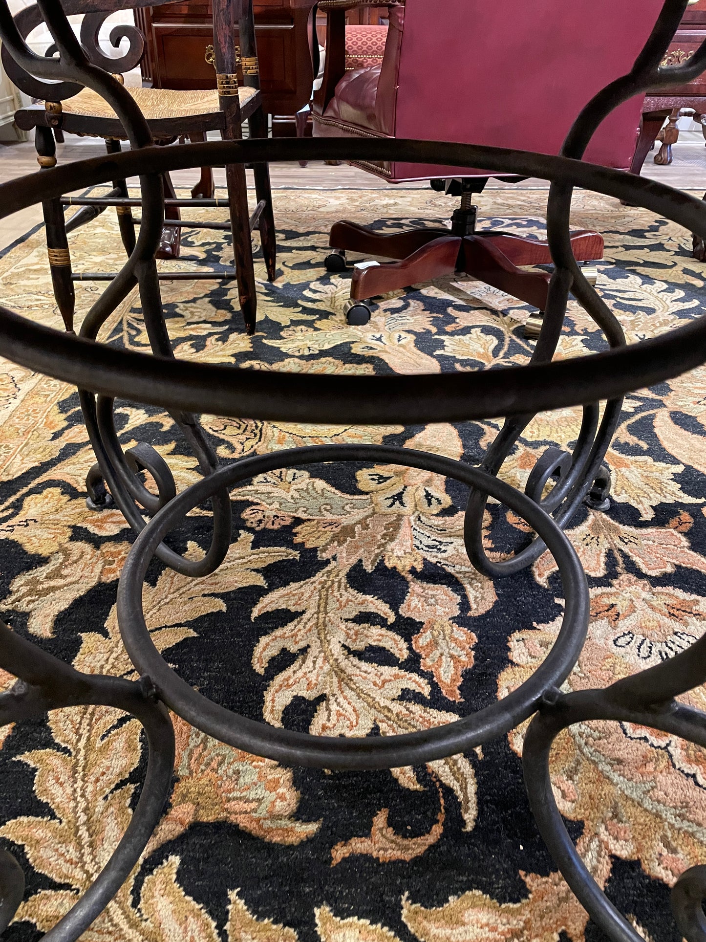 Antique French Birdseye and Bamboo 3/4 Bed