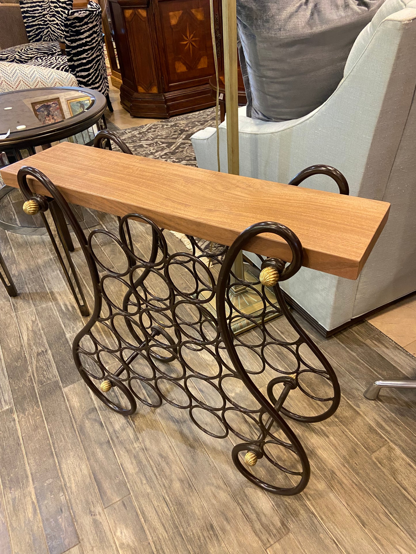 Metal and Wood Wine Rack (23706)