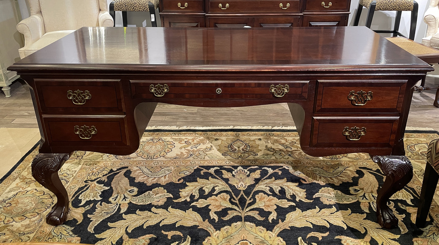 Antique French Birdseye and Bamboo 3/4 Bed