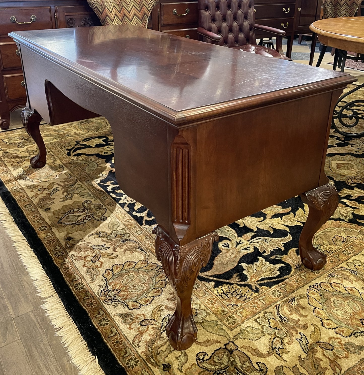 Antique French Birdseye and Bamboo 3/4 Bed
