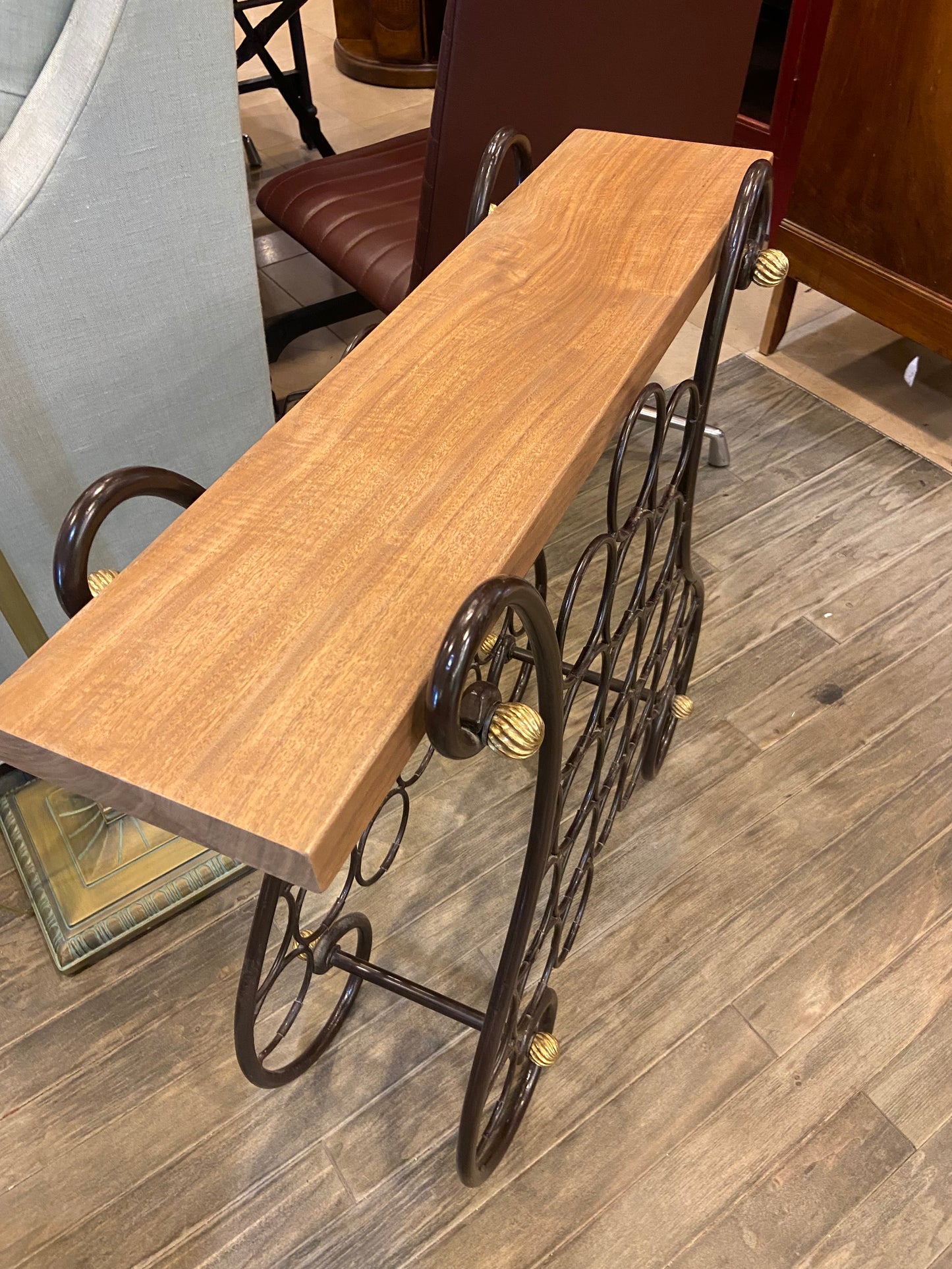 Metal and Wood Wine Rack (23706)