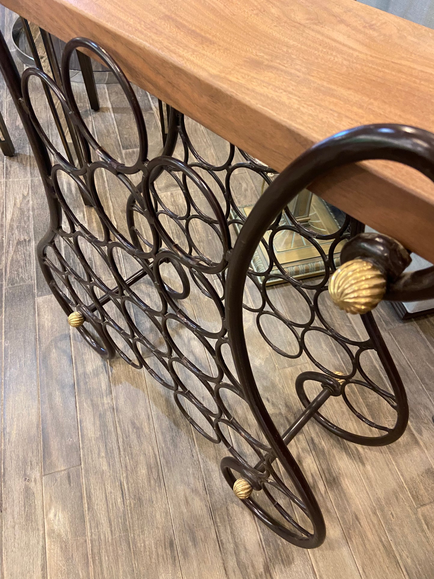 Metal and Wood Wine Rack (23706)