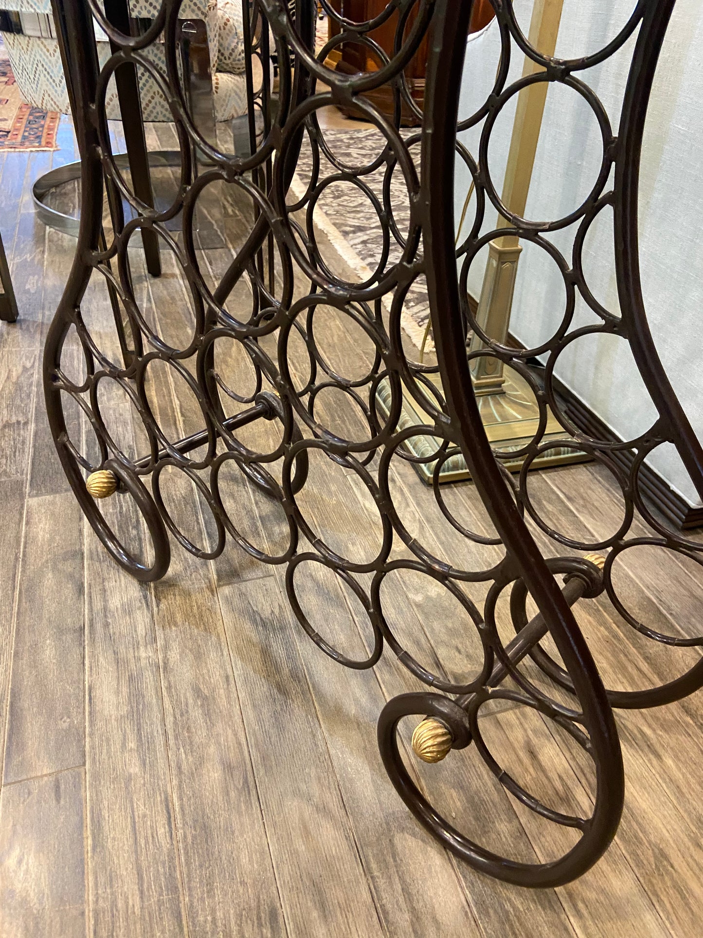 Metal and Wood Wine Rack (23706)