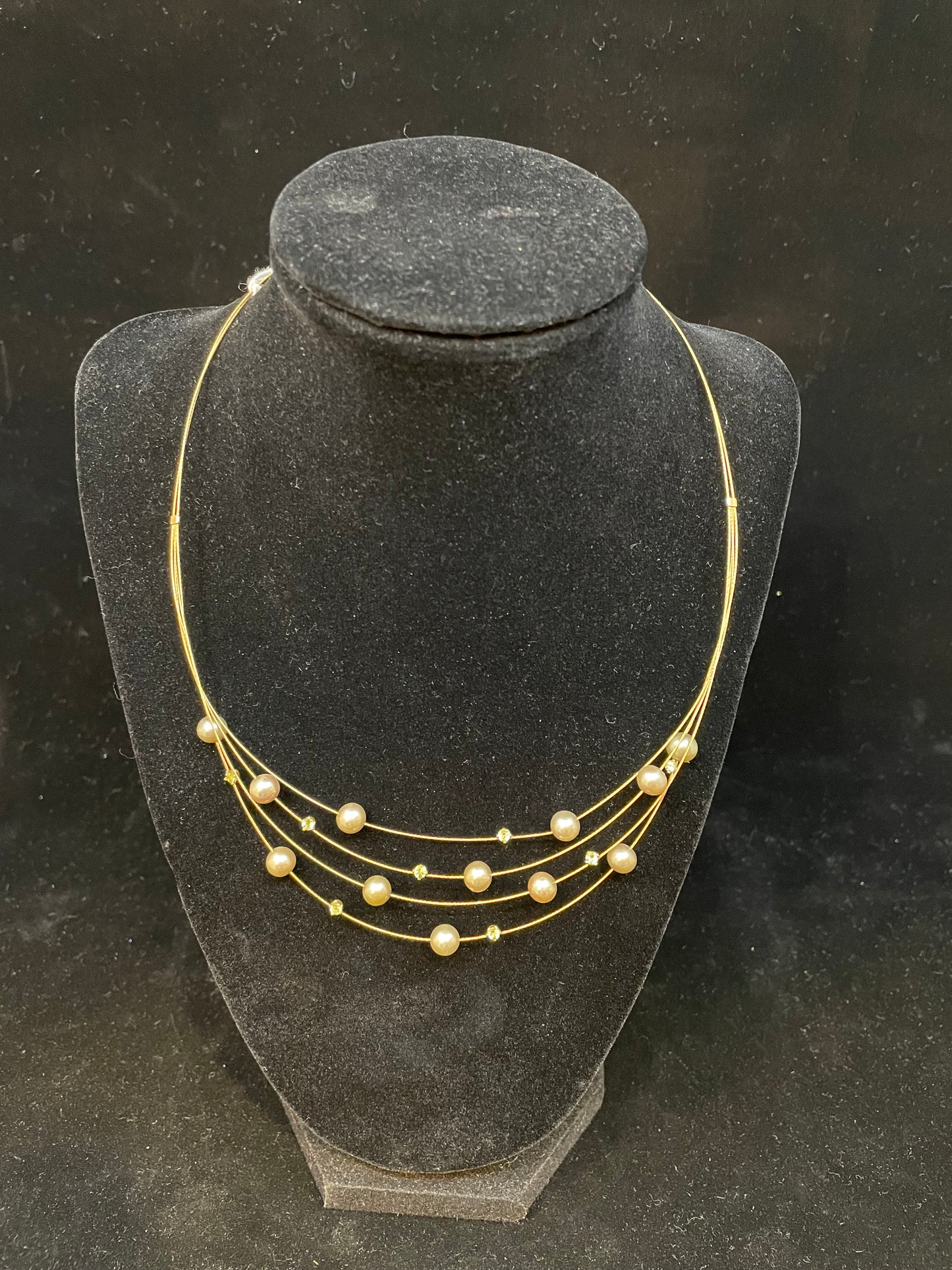 14k Necklace with Pearls & Tourmaline (WHLBN5)