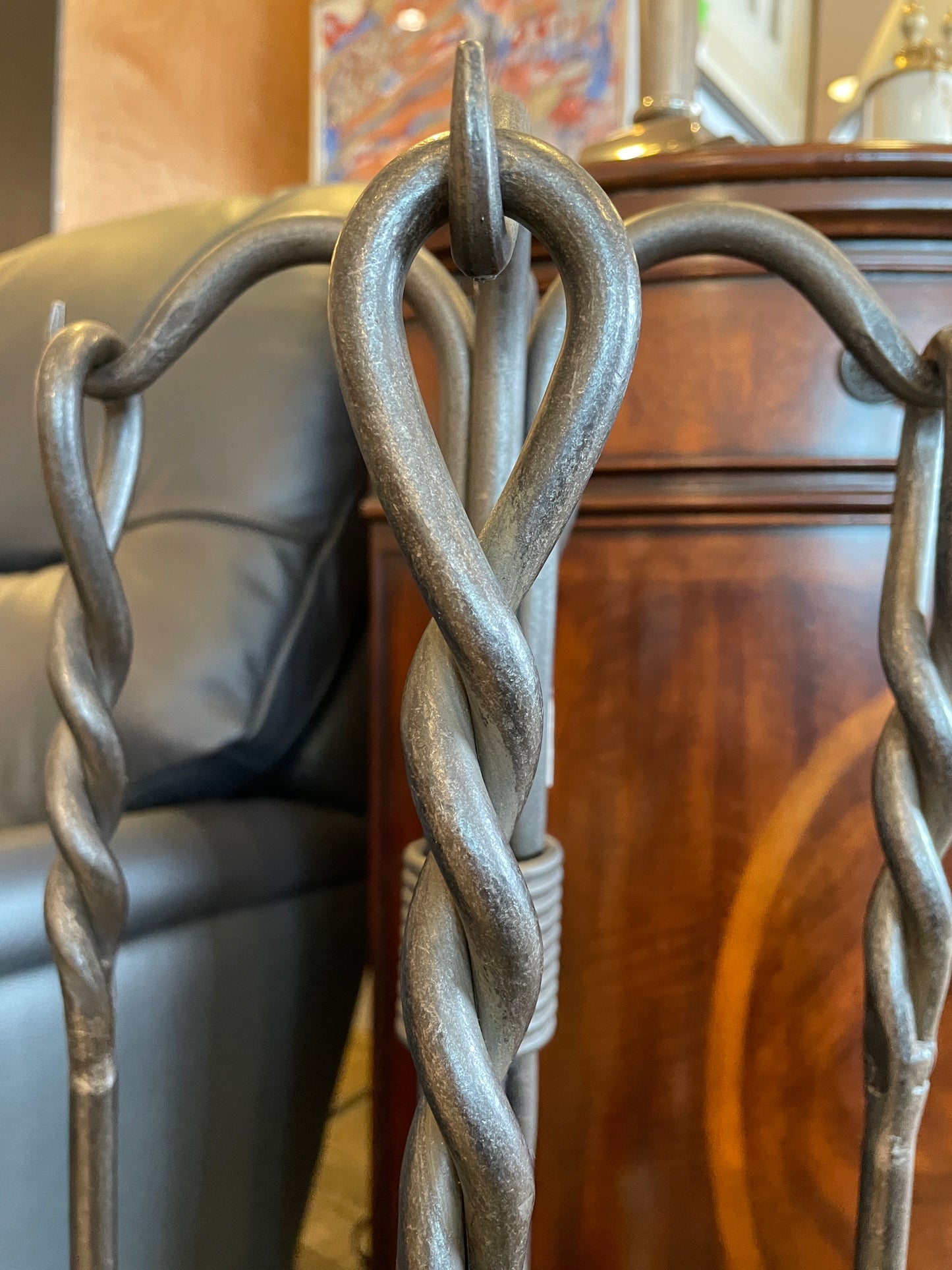 Iron Twisted Fireplace Tools (03G00F)