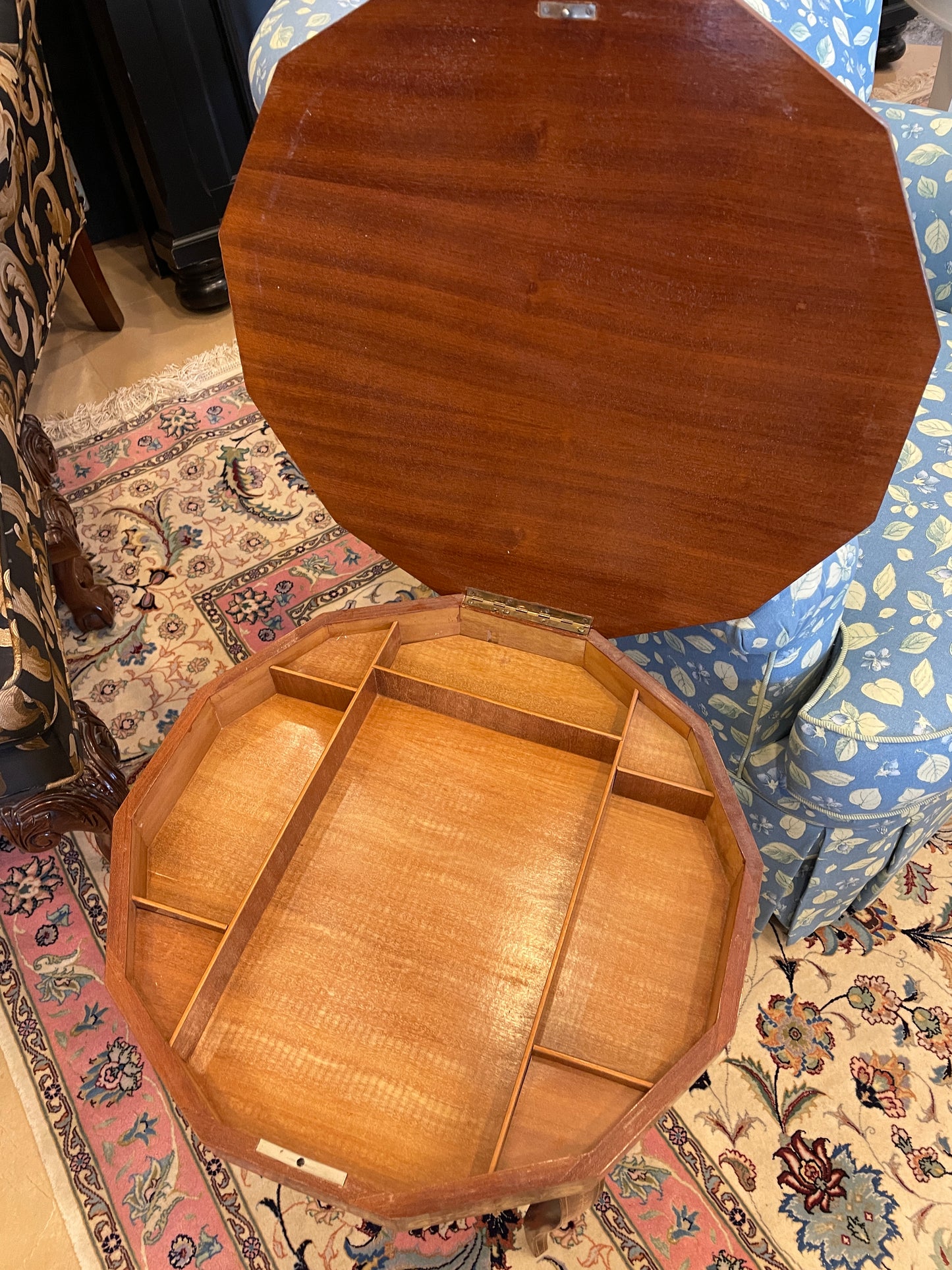 Italian Marquetry Music Box Table AS IS (OCW001)