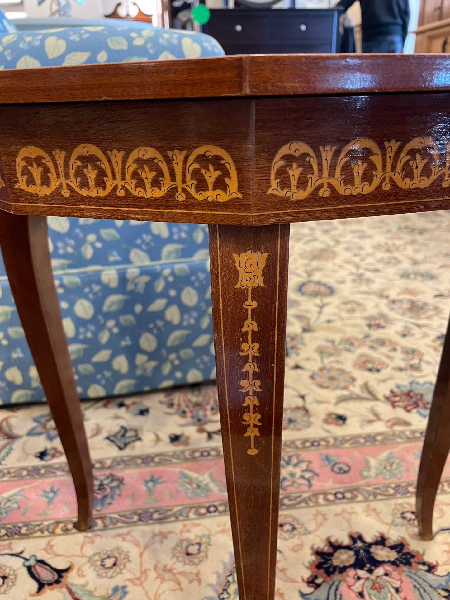 Italian Marquetry Music Box Table AS IS (OCW001)