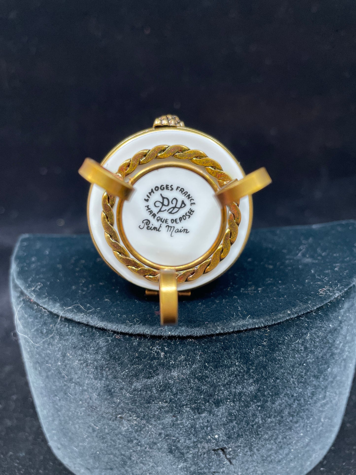 Limoges Champagne Table Trinket Box (030026)