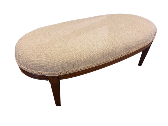 Upholstered Oval Ottoman (27691)