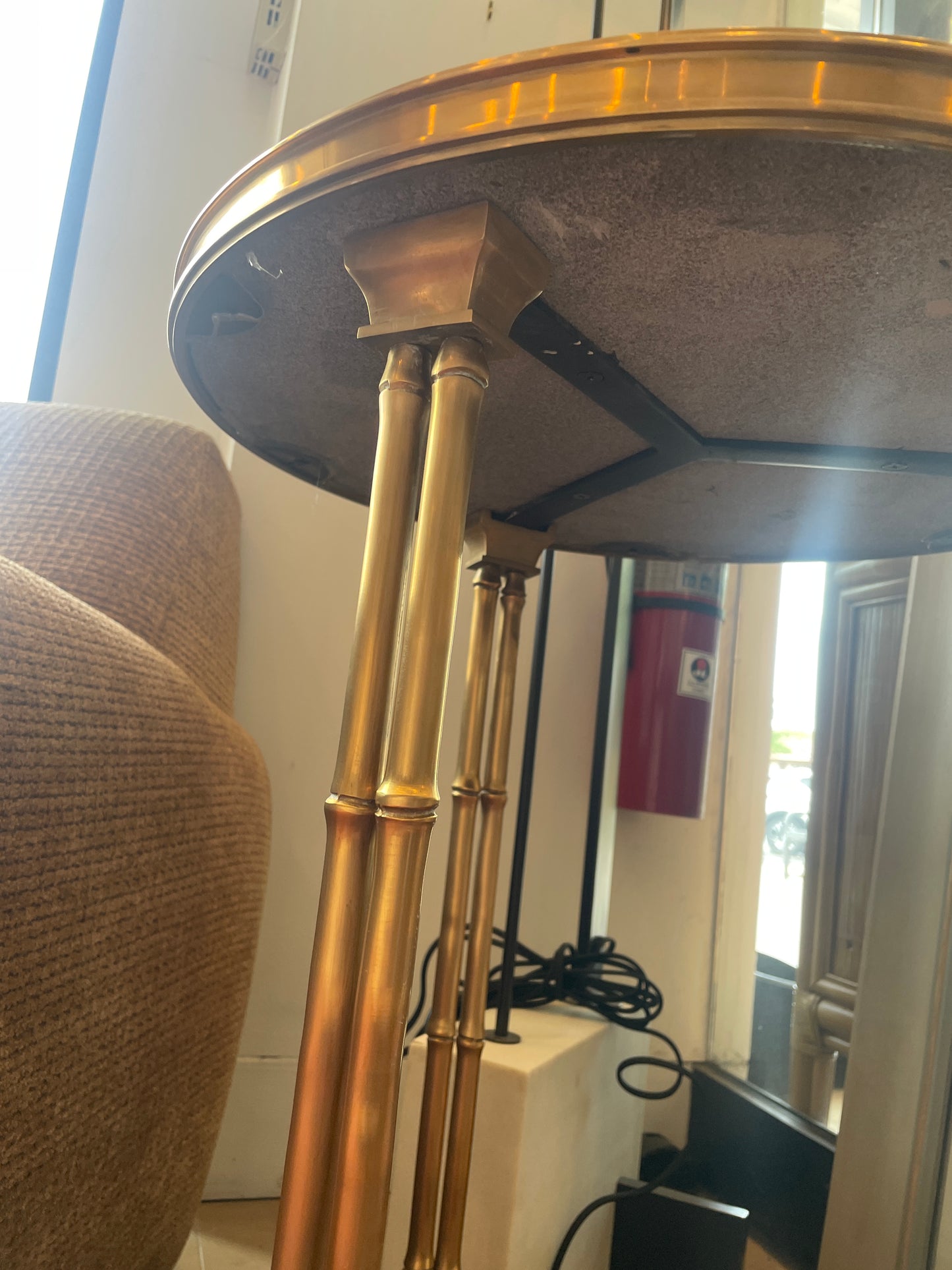 Global Views Double Bamboo Empire Style Slate and Brass End Table (0OT004)