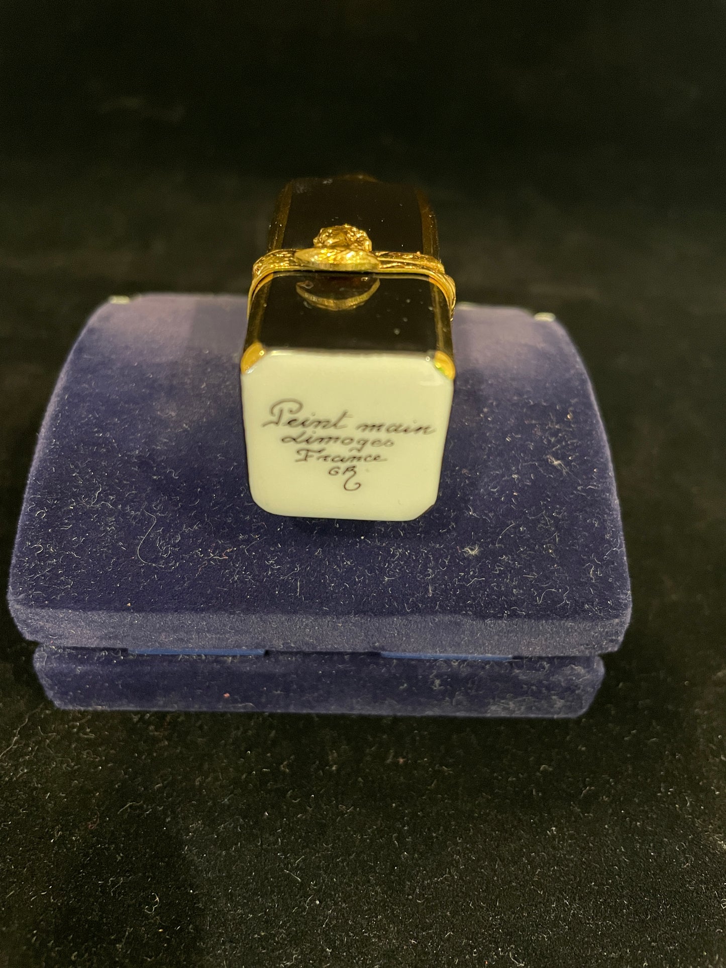 Limoges Wine Bottle on Caddy Trinket Box (03002K)