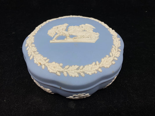 Wedgwood Blue Jasperware Covered Box (27684)