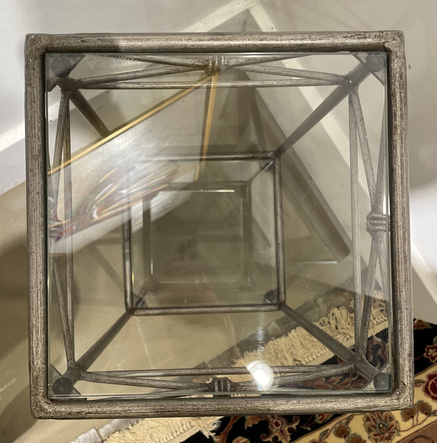 Metal Plant Stand with Glass Inserts, small (0L700I)